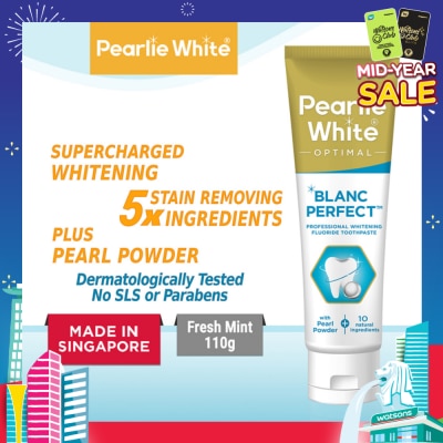 PEARLIE WHITE® Blanc Perfect Professional Whitening Fluoride Toothpaste (Actively Removes Stains to Restore Whiteness and Shine to Teeth) 110g