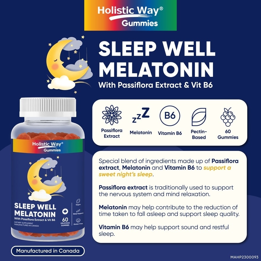 Sleep Well Melatonin Gummy (Support Sleep Quality) 60s