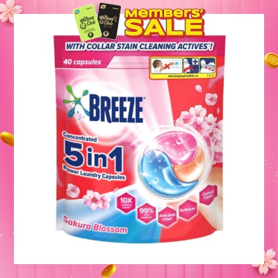 BREEZE 5 in 1 Power Laundry Capsule Sakura Blossom 40s
