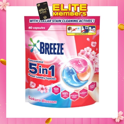 BREEZE 5 in 1 Power Laundry Capsule Sakura Blossom 40s