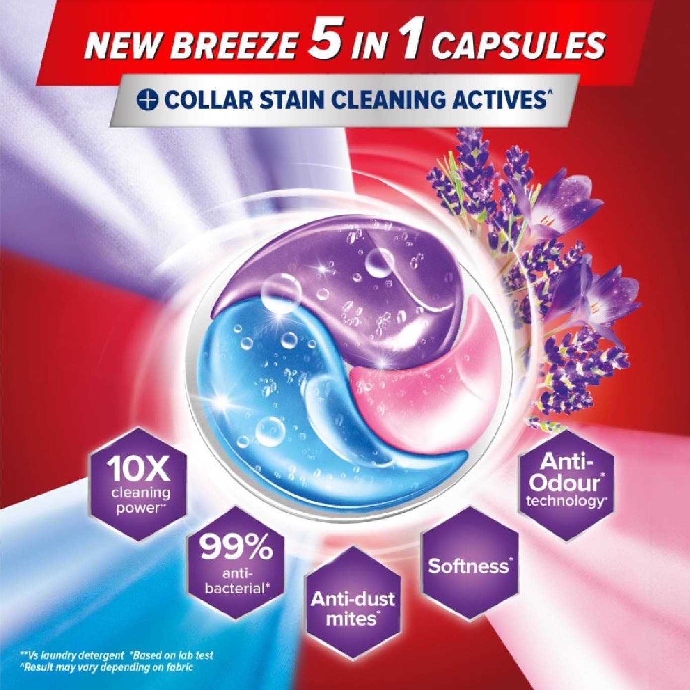 5 in 1 Power Laundry Capsule 72H Lasting Freshness Fresh Lavender 40s