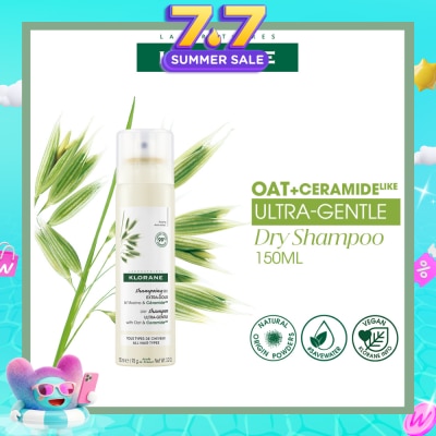 KLORANE - Ultra-Gentle Dry Shampoo with Oat & Ceramide (To Gently Cleanses, Repairs Damage & Protect Scalp & Hair) 150ml