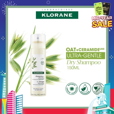 KLORANE Ultra-Gentle Dry Oat & Ceramide Shampoo (To Gently Cleanses, Re[airs Damage & Protect Scalp & Hair) 150ml