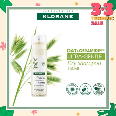 KLORANE Ultra-Gentle Dry Oat & Ceramide Shampoo (To Gently Cleanses, Re[airs Damage & Protect Scalp & Hair) 150ml