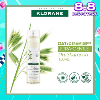 KLORANE Ultra-Gentle Dry Oat & Ceramide Shampoo (To Gently Cleanses, Re[airs Damage & Protect Scalp & Hair) 150ml