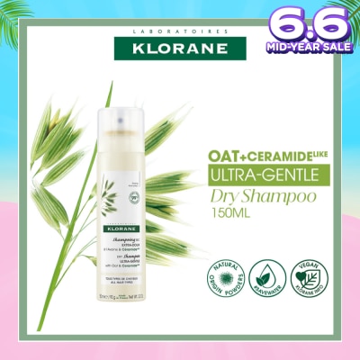 KLORANE Ultra-Gentle Dry Oat & Ceramide Shampoo (To Gently Cleanses, Re[airs Damage & Protect Scalp & Hair) 150ml