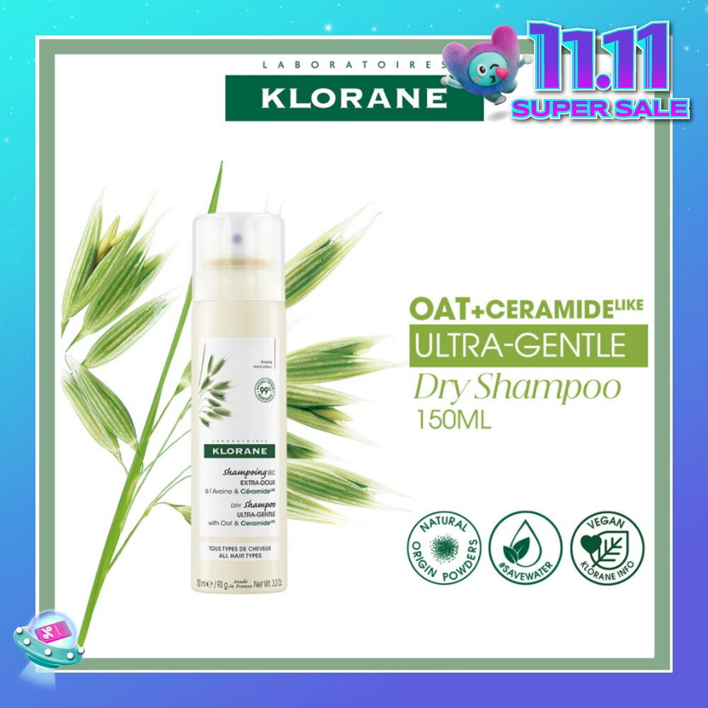 Ultra-Gentle Dry Shampoo with Oat & Ceramide (To Gently Cleanses, Repairs Damage & Protect Scalp & Hair) 150ml