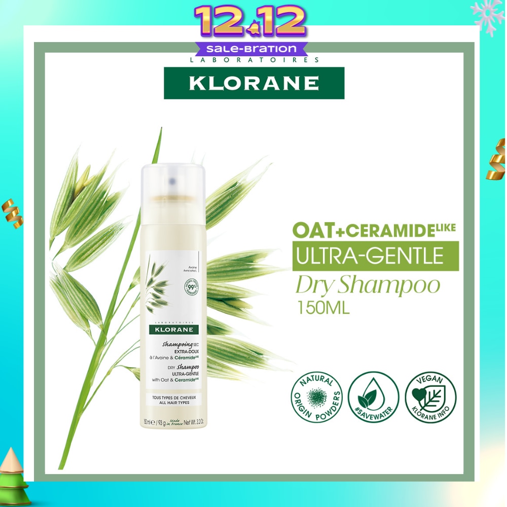 Ultra-Gentle Dry Shampoo with Oat & Ceramide (To Gently Cleanses, Repairs Damage & Protect Scalp & Hair) 150ml