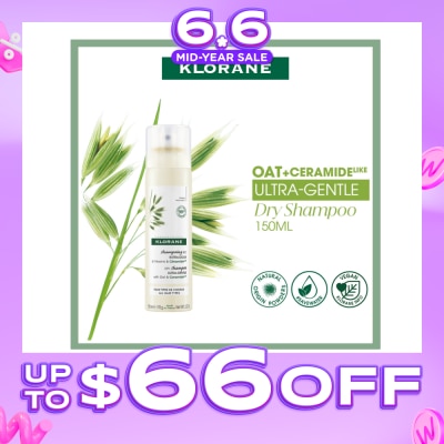 KLORANE - Ultra-Gentle Dry Shampoo with Oat & Ceramide (To Gently Cleanses, Repairs Damage & Protect Scalp & Hair) 150ml