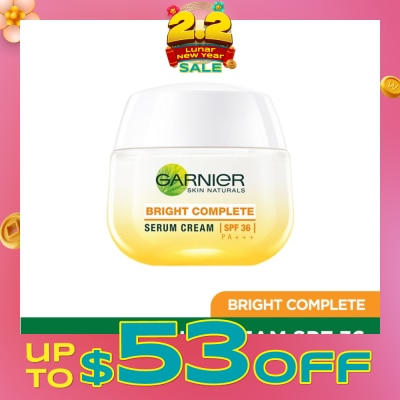 GARNIER Bright Complete Multi-Action Serum Brightening Day Cream SPF 30 PA+++ 50ml