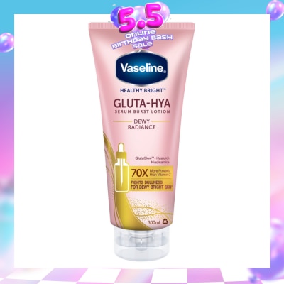 VASELINE - Healthy Bright Gluta-Hya Serum Burst Lotion Dewy Radiance (For Bright & Glowing Skin) 300ml