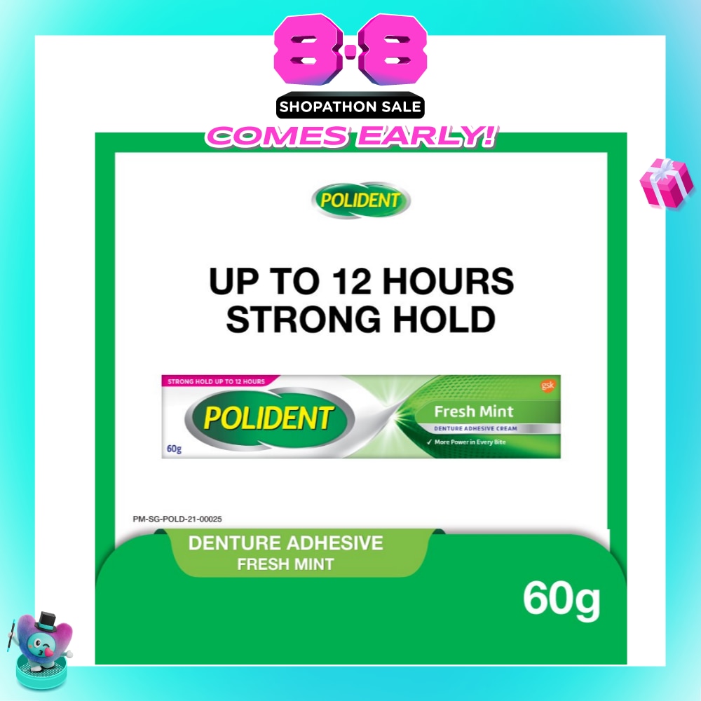3D Hold Fresh Mint Flavour Denture Adhesive Cream (Up To 12 Hours Strong Hold) 60g