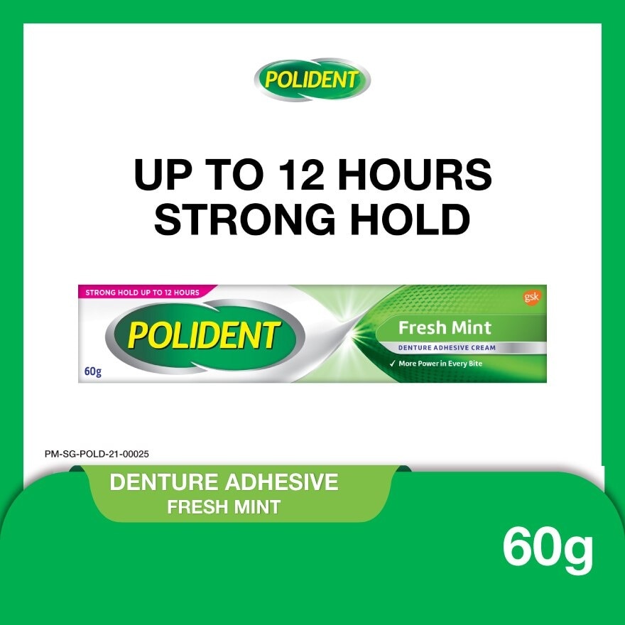 3D Hold Fresh Mint Flavour Denture Adhesive Cream (Up To 12 Hours Strong Hold) 60g