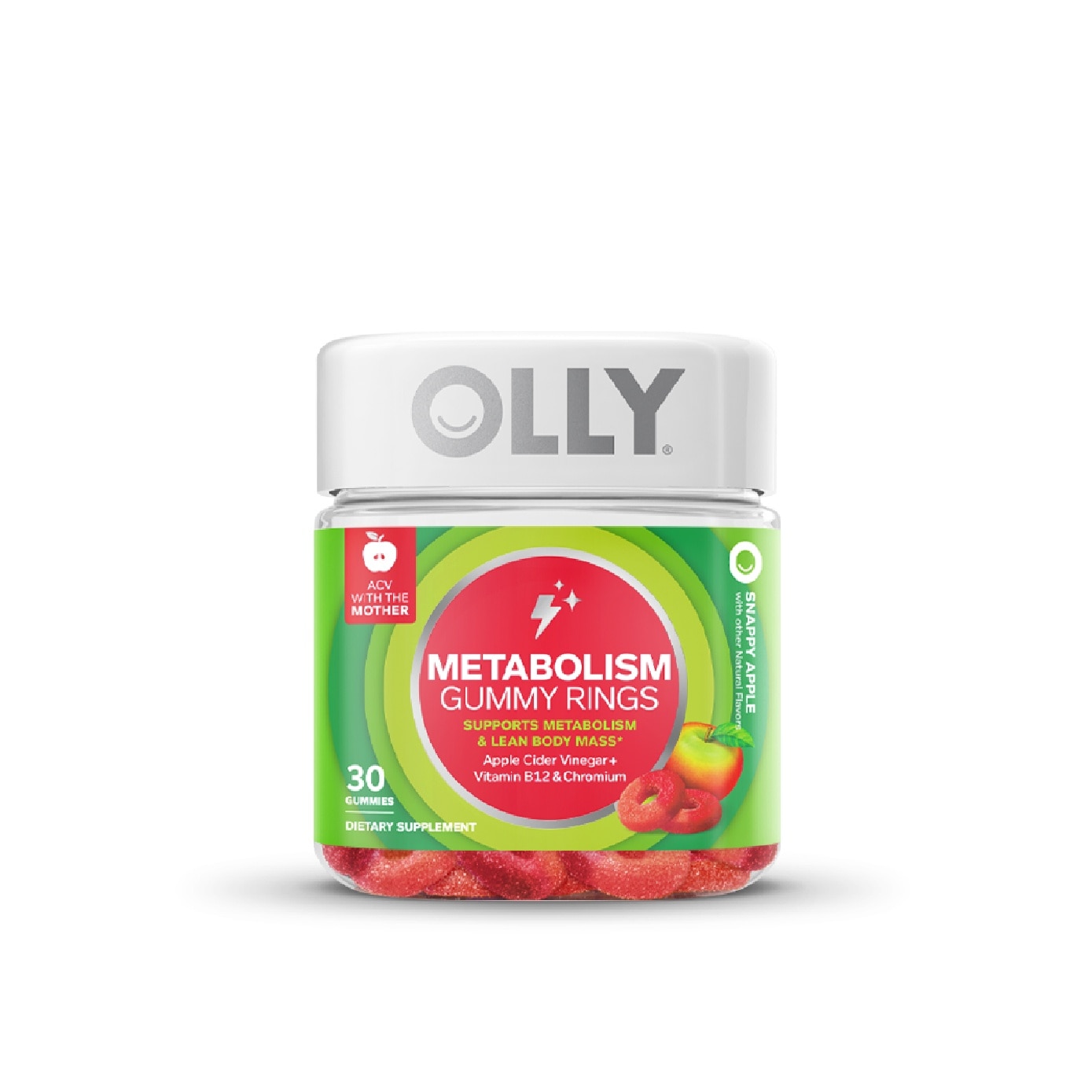 Metabolism Gummy Rings Snappy Apple Flavour 30s