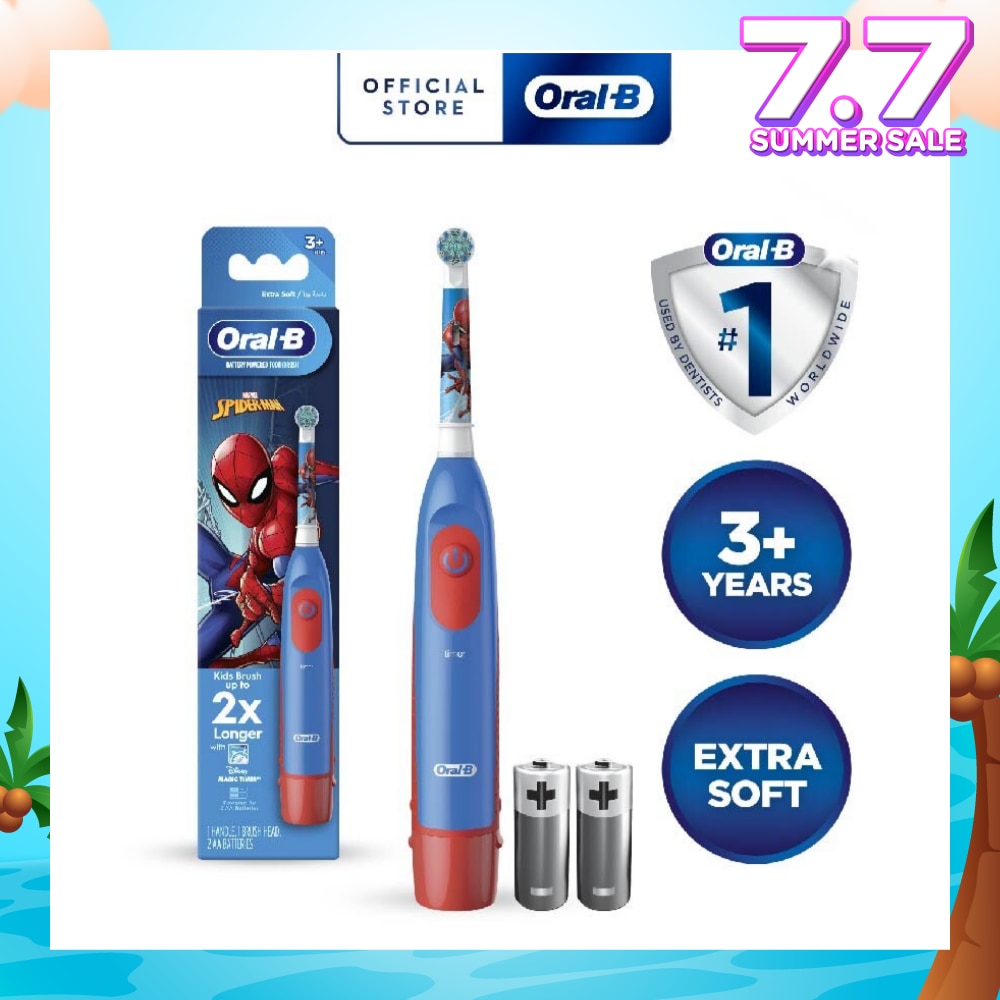 Kids Battery Powered Electric Toothbrush Spiderman 1s