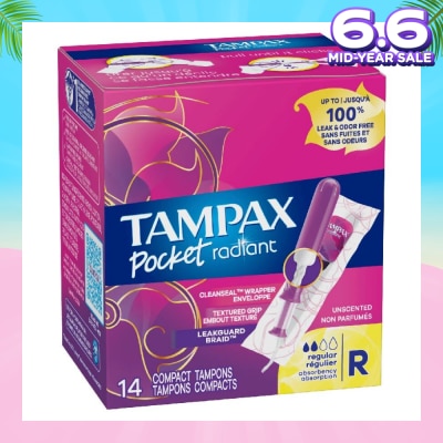 TAMPAX Pocket Radiant Regular (Compact Tampons) 14s