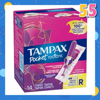 TAMPAX Pocket Radiant Regular (Compact Tampons) 14s
