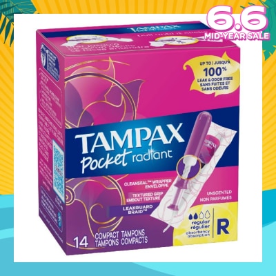 TAMPAX Pocket Radiant Regular (Compact Tampons) 14s