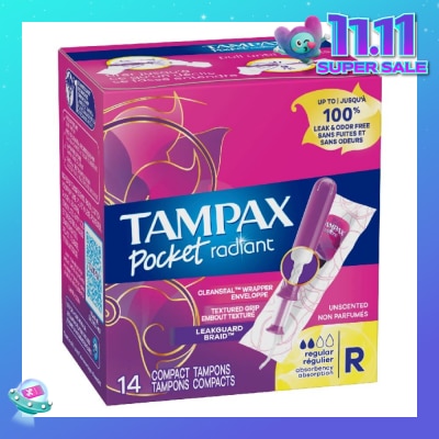 TAMPAX Pocket Radiant Regular (Compact Tampons) 14s