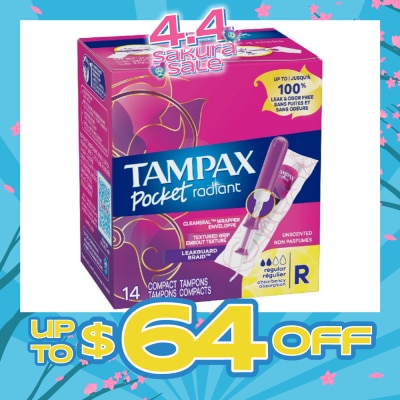 TAMPAX - Pocket Radiant Regular (Compact Tampons) 14s