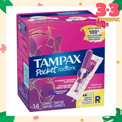 TAMPAX Pocket Radiant Regular (Compact Tampons) 14s