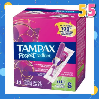 TAMPAX Pocket Radiant Super (Compact Tampons) 14s