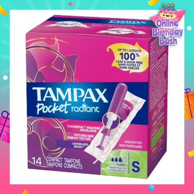 TAMPAX Pocket Radiant Super (Compact Tampons) 14s