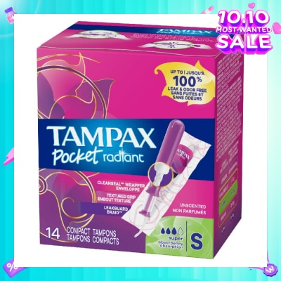 TAMPAX Pocket Radiant Super (Compact Tampons) 14s
