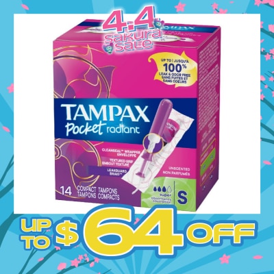 TAMPAX - Pocket Radiant Super (Compact Tampons) 14s