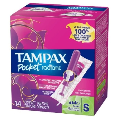 TAMPAX Pocket Radiant Super (Compact Tampons) 14s