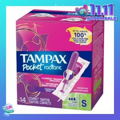 TAMPAX Pocket Radiant Super (Compact Tampons) 14s