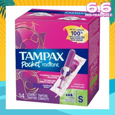 TAMPAX Pocket Radiant Super (Compact Tampons) 14s