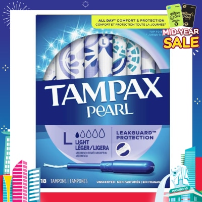 TAMPAX Pearl Light (All Day Comfort And Protection Tampons) 18s