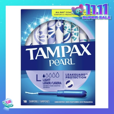 TAMPAX Pearl Light (All Day Comfort And Protection Tampons) 18s