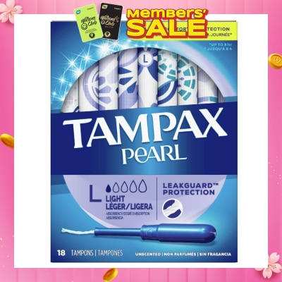 TAMPAX Pearl Light (All Day Comfort And Protection Tampons) 18s