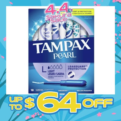 TAMPAX - Pearl Light (All Day Comfort And Protection Tampons) 18s