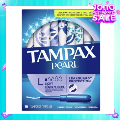 TAMPAX Pearl Light (All Day Comfort And Protection Tampons) 18s