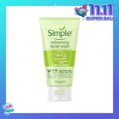 SIMPLE Kind To Skin Refreshing Facial Gel Wash 50ml (Expiry: April`2026)