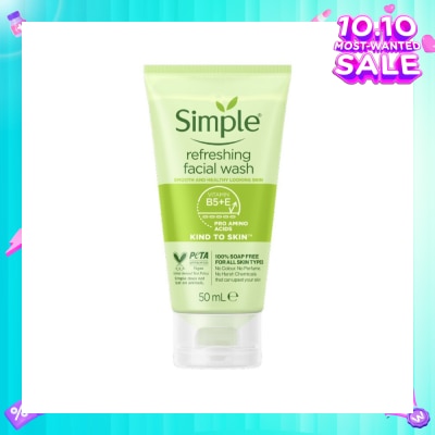 SIMPLE Kind To Skin Refreshing Facial Gel Wash 50ml (Expiry: April`2026)