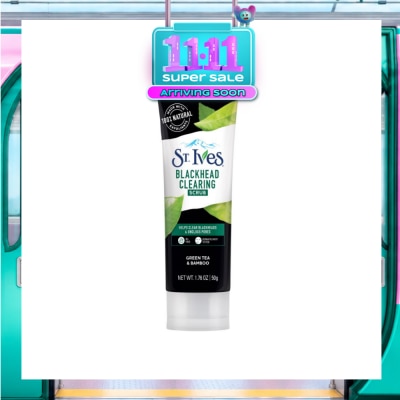 ST IVES Blackhead Clearing Facial Scrub Green Tea & Bamboo (Helps Clear Blackheads + Unclog Pores) 50g image