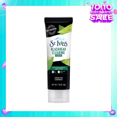ST IVES Blackhead Clearing Facial Scrub Green Tea & Bamboo (Helps Clear Blackheads + Unclog Pores) 50g