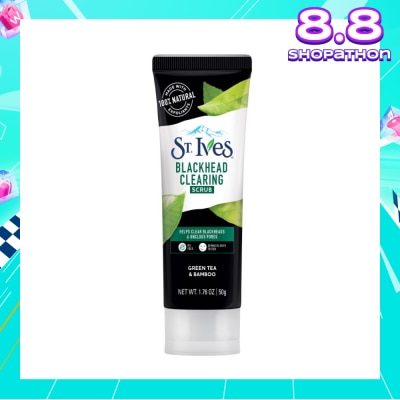 ST IVES Blackhead Clearing Facial Scrub Green Tea & Bamboo (Helps Clear Blackheads + Unclog Pores) 50g