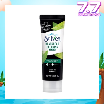 ST IVES Blackhead Clearing Facial Scrub Green Tea & Bamboo (Helps Clear Blackheads + Unclog Pores) 50g