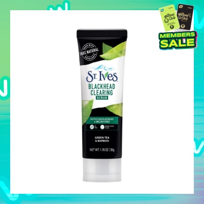 ST IVES Blackhead Clearing Facial Scrub Green Tea & Bamboo (Helps Clear Blackheads + Unclog Pores) 50g