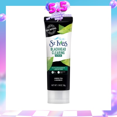 ST IVES - Blackhead Clearing Facial Scrub Green Tea & Bamboo (Helps Clear Blackheads + Unclog Pores) 50g&nbsp; (Expiry: Apr`2027)