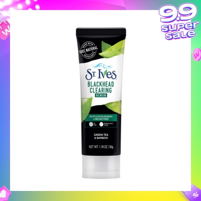 ST IVES Blackhead Clearing Facial Scrub Green Tea & Bamboo (Helps Clear Blackheads + Unclog Pores) 50g