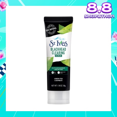 ST IVES Blackhead Clearing Facial Scrub Green Tea & Bamboo (Helps Clear Blackheads + Unclog Pores) 50g