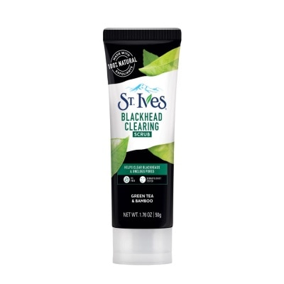 ST IVES Blackhead Clearing Facial Scrub Green Tea & Bamboo (Helps Clear Blackheads + Unclog Pores) 50g