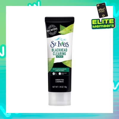 ST IVES Blackhead Clearing Facial Scrub Green Tea & Bamboo (Helps Clear Blackheads + Unclog Pores) 50g