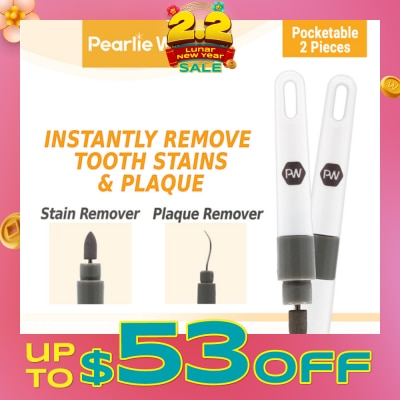 PEARLIE WHITE® Travel Twin Plaque and Tooth Stain Eraser